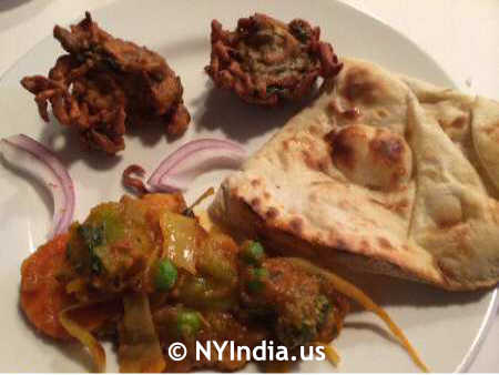 New Chilli & Curry Pakora, Potato Curry image © NYIndia.us